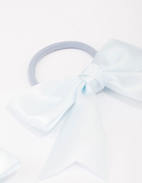 Blue Medium Bow Hair Tie Pack