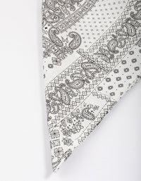 White & Black Fabric Paisley Bandana - link has visual effect only