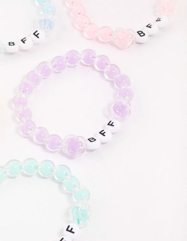 Kids Rainbow BFF Beaded Stretch Bracelet 5-Pack