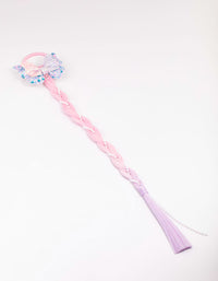 Pink & Purple Ombre Faux Hair Pearl Braided Hair Elastic - link has visual effect only