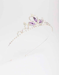 Kids Silver Lilac Diamante Tiara - link has visual effect only