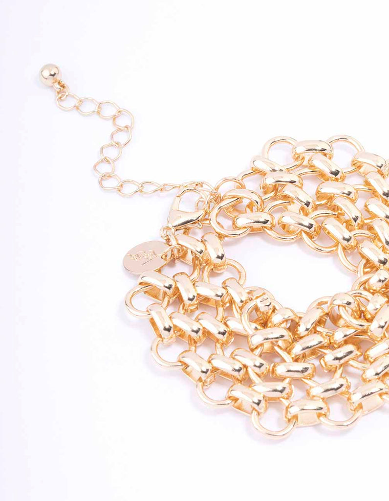 Gold Layered Row Chain Bracelet
