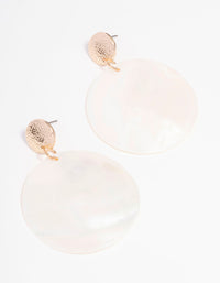 Gold Genuine Shell Disc Drop Earrings - link has visual effect only