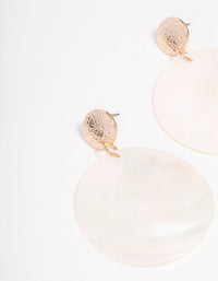 Gold Genuine Shell Disc Drop Earrings - link has visual effect only