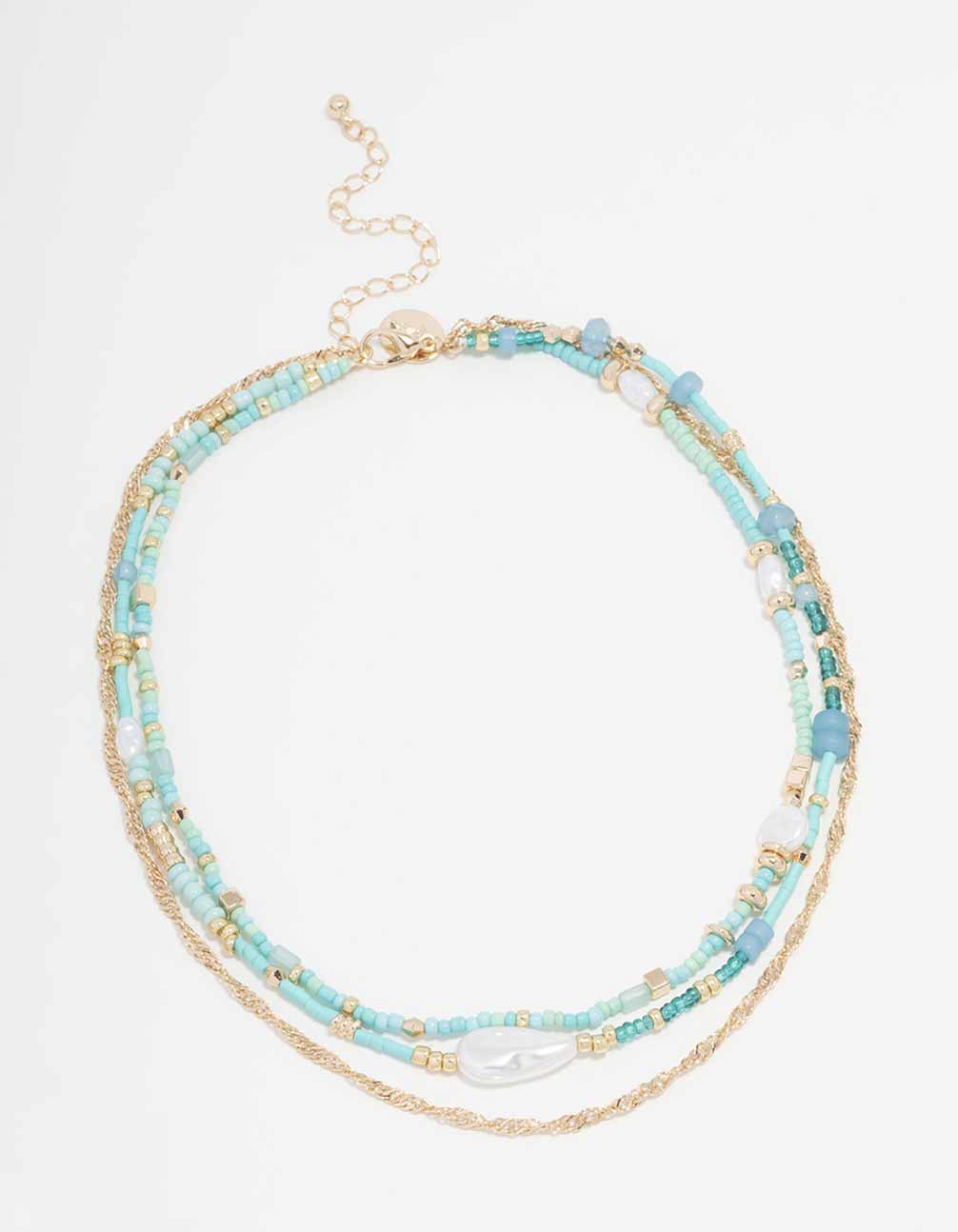 Gold Beaded & Pearl Choker 3-Pack