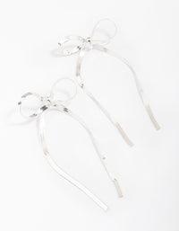 Silver Snake Chain Bow Drop Earrings - link has visual effect only