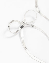 Silver Snake Chain Bow Drop Earrings - link has visual effect only