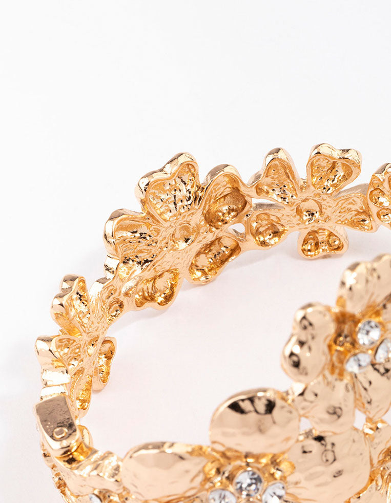 Gold Large Floral Bracelet