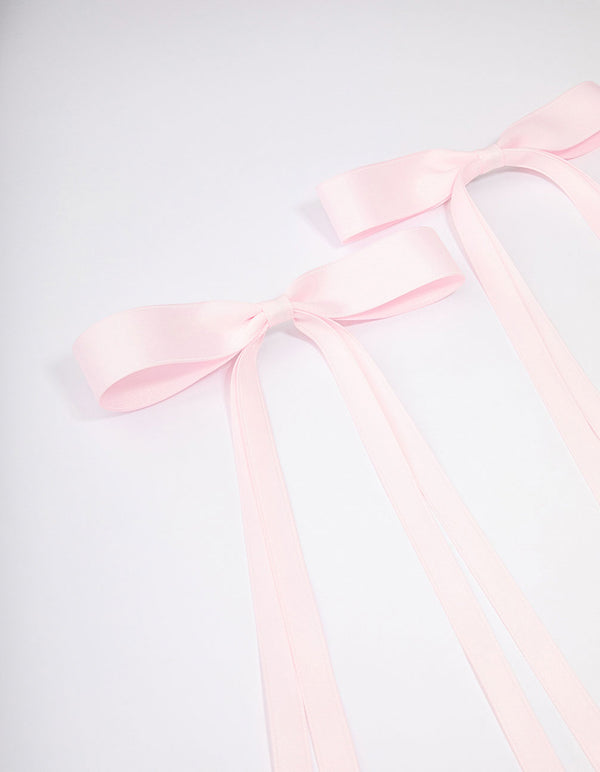 Pink Fabric Wide Skinny Hair Bow Pack