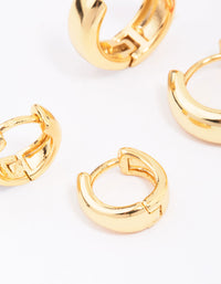 Gold Plated Brass Graduating Hoop Earring 3-Pack - link has visual effect only