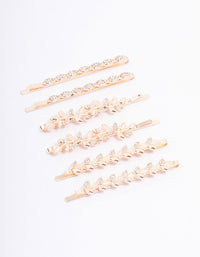Rose Gold Diamante Vine Hair Clip 6-Pack - link has visual effect only