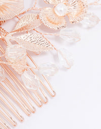 Rose Gold Pearl Flower Hair Comb - link has visual effect only