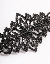 Black Ornate Diamante Hair Clip - link has visual effect only