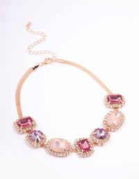 Rose Gold Pink & Purple Stone Choker - link has visual effect only
