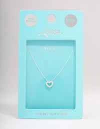 Sterling Silver Cubic Zirconia Heart Pendant Necklace - link has visual effect only