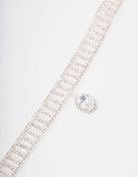 Silver Cubic Zirconia Solitaire Choker - link has visual effect only
