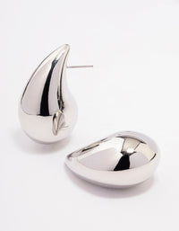 Silver Large Smooth Teardrop Earrings - link has visual effect only