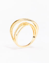 Gold Plated Thin Wrapped Cubic Zirconia Ring - link has visual effect only
