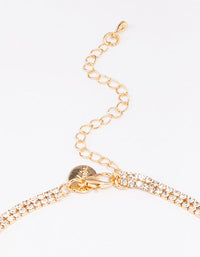 Gold Diamante & Emerald Stone Drop Necklace - link has visual effect only