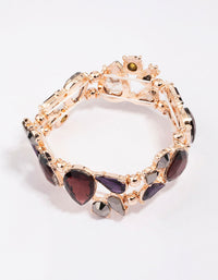 Rose Gold Large Melted Pear Shape Stone Bracelet - link has visual effect only