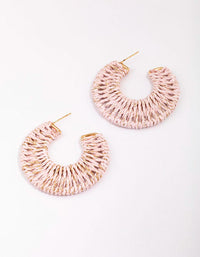Gold Wide Wrapped Hoop Earrings - link has visual effect only