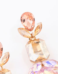 Gold Multi Stone Shape Drop Earrings - link has visual effect only