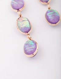Gold Lilac Glowing Stone Drop Earrings - link has visual effect only