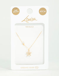 Gold Plated Sterling Silver Starfish Freshwater Pearl Chain Necklace - link has visual effect only