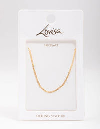 Gold Plated Sterling Silver Long Chain Necklace - link has visual effect only