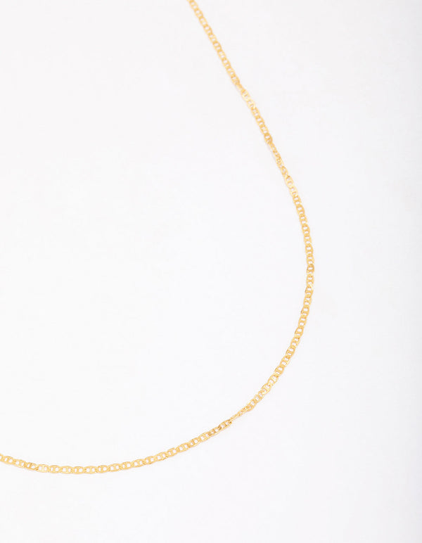 Gold Plated Sterling Silver Long Chain Necklace