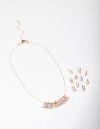 Kids Rose Gold DIY Make Your Own Necklace Charm Set - link has visual effect only
