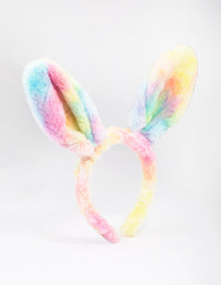 Kids Fabric Fluffy Rainbow Bunny Ear Headband - link has visual effect only