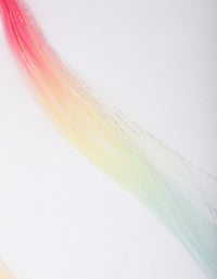 Kids Rainbow Gradient Heart Hair Extension Clip - link has visual effect only