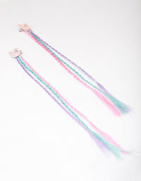 Kids Pastel Braided Bunny Hair Extension Clip - link has visual effect only
