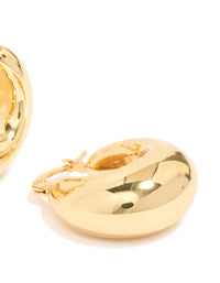 Waterproof Gold Plated Stainless Steel Full Bubble Hoop Earrings - link has visual effect only