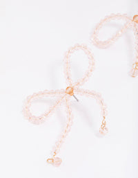 Rose Gold Beaded Bow Drop Earrings - link has visual effect only