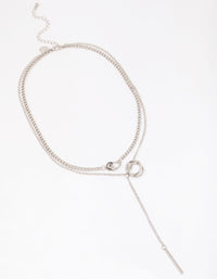 Rhodium Layered Circle Necklace - link has visual effect only