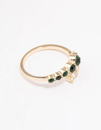 Gold Overlapping Cubic Zirconia Ring - link has visual effect only