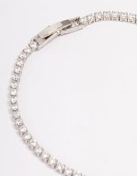 Silver Cubic Zirconia Round Bow Tennis Bracelet - link has visual effect only