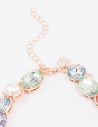 Rose Gold Pearl Stone Statement Necklace - link has visual effect only