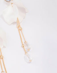 Gold Climbing Rose Drop Earrings - link has visual effect only