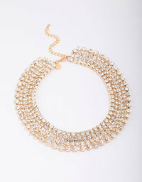 Gold Cupchain Diamante Statement Necklace - link has visual effect only