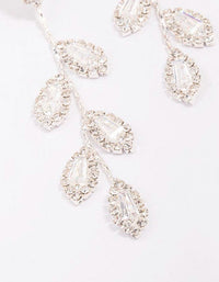 Silver Diamante Leaf Drop Earrings - link has visual effect only