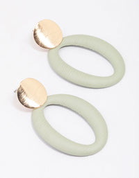Gold Disc Textured Oval Drop Earrings - link has visual effect only
