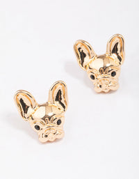 Gold French Bulldog Stud Earrings - link has visual effect only
