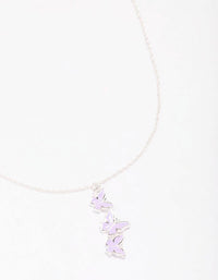 Silver & Purple Butterfly Pendant Necklace - link has visual effect only