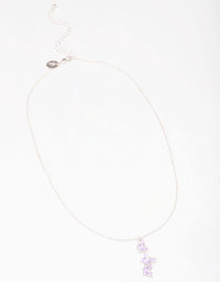 Silver & Purple Butterfly Pendant Necklace - link has visual effect only