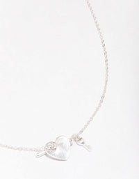 Silver Locked Heart T&O Pendant Necklace - link has visual effect only