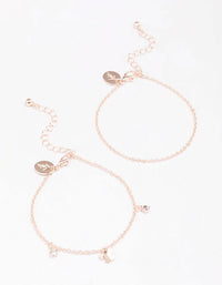 Rose Gold Butterfly Diamante Bracelet Pack - link has visual effect only