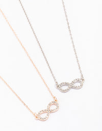 Gold & Silver Infinity Diamante Necklace Pack - link has visual effect only